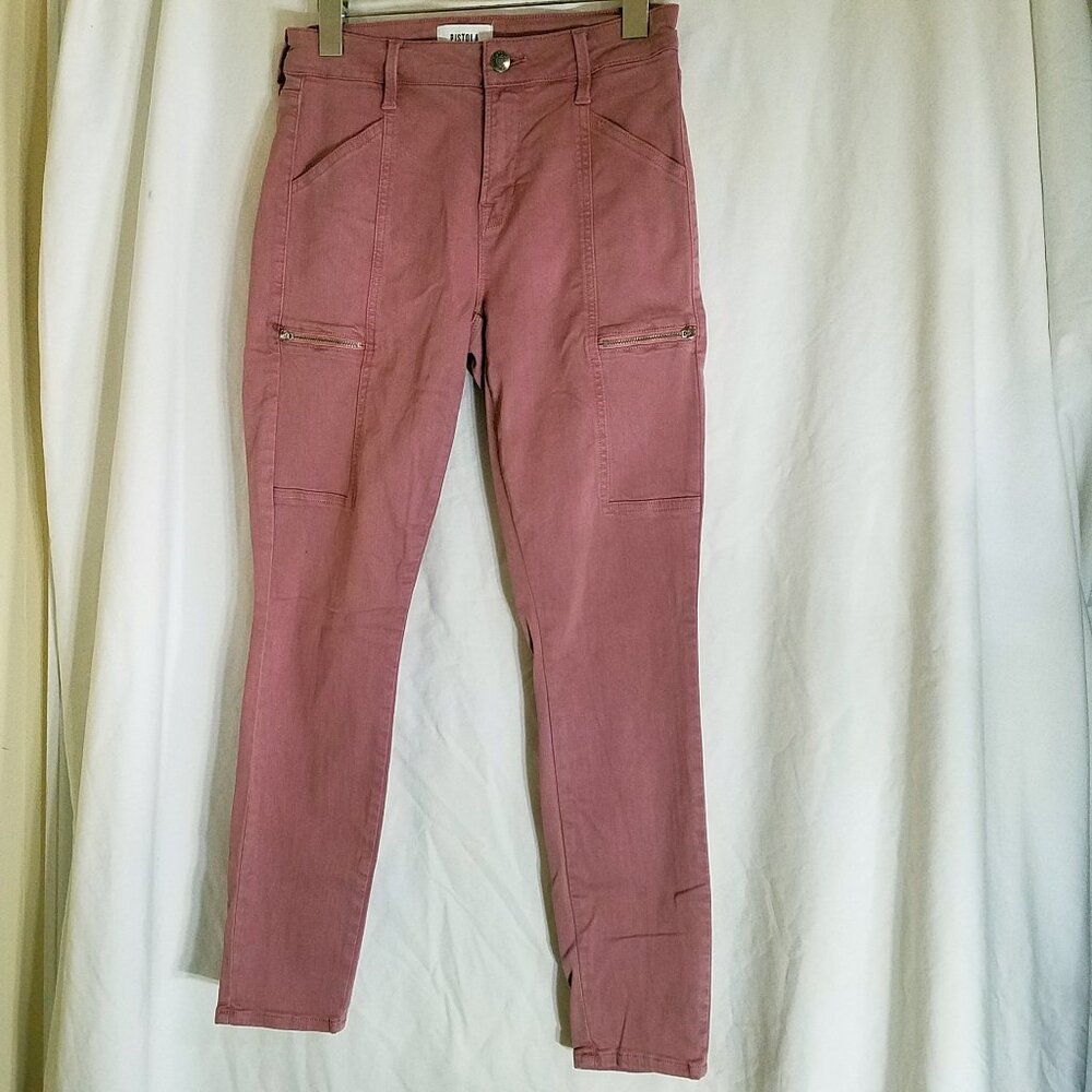 Pistola Audrey Utility Cargo Skinny Jeans Size 26 Dusty Rose - Pre-Owned